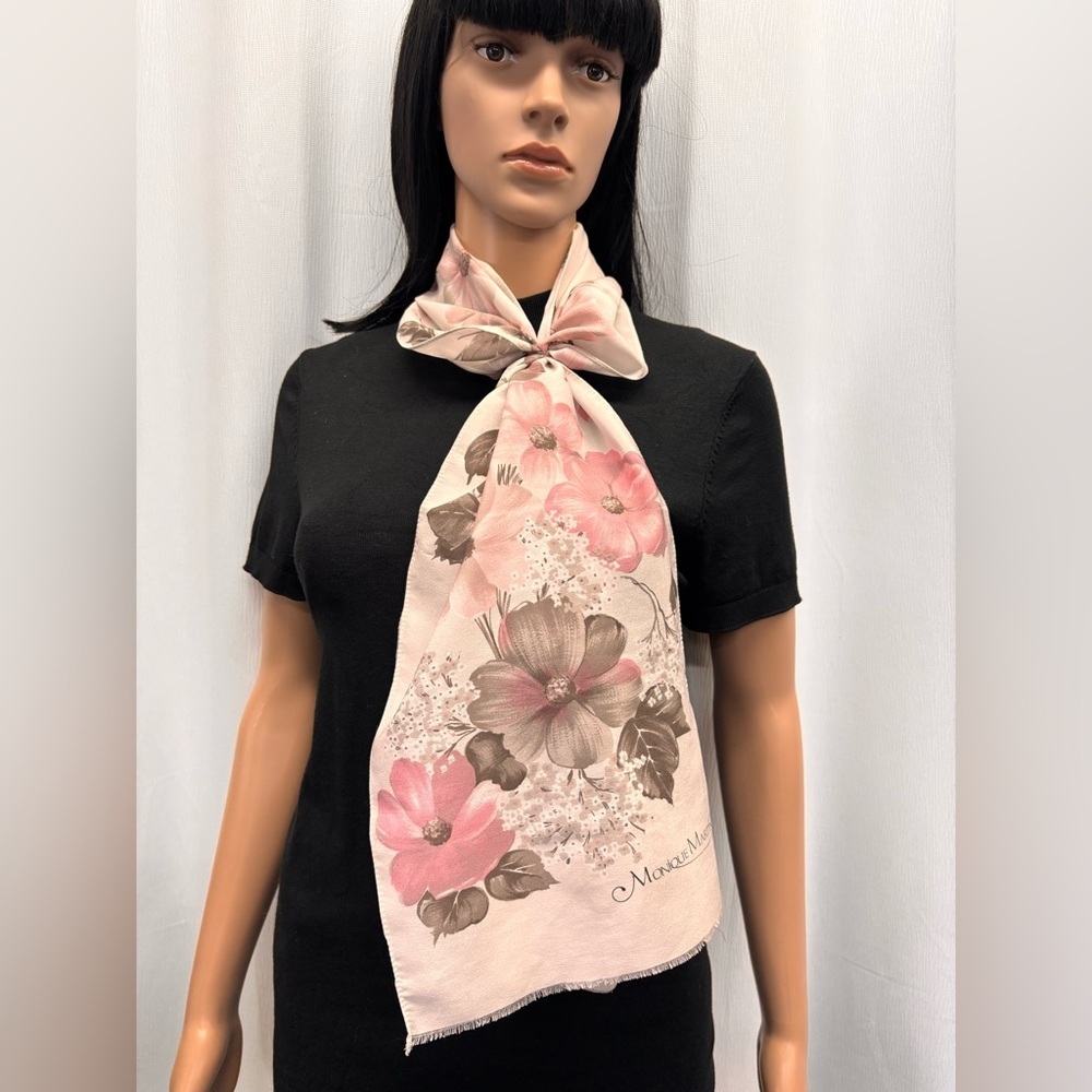 Monique Martin Pink Floral Scarf